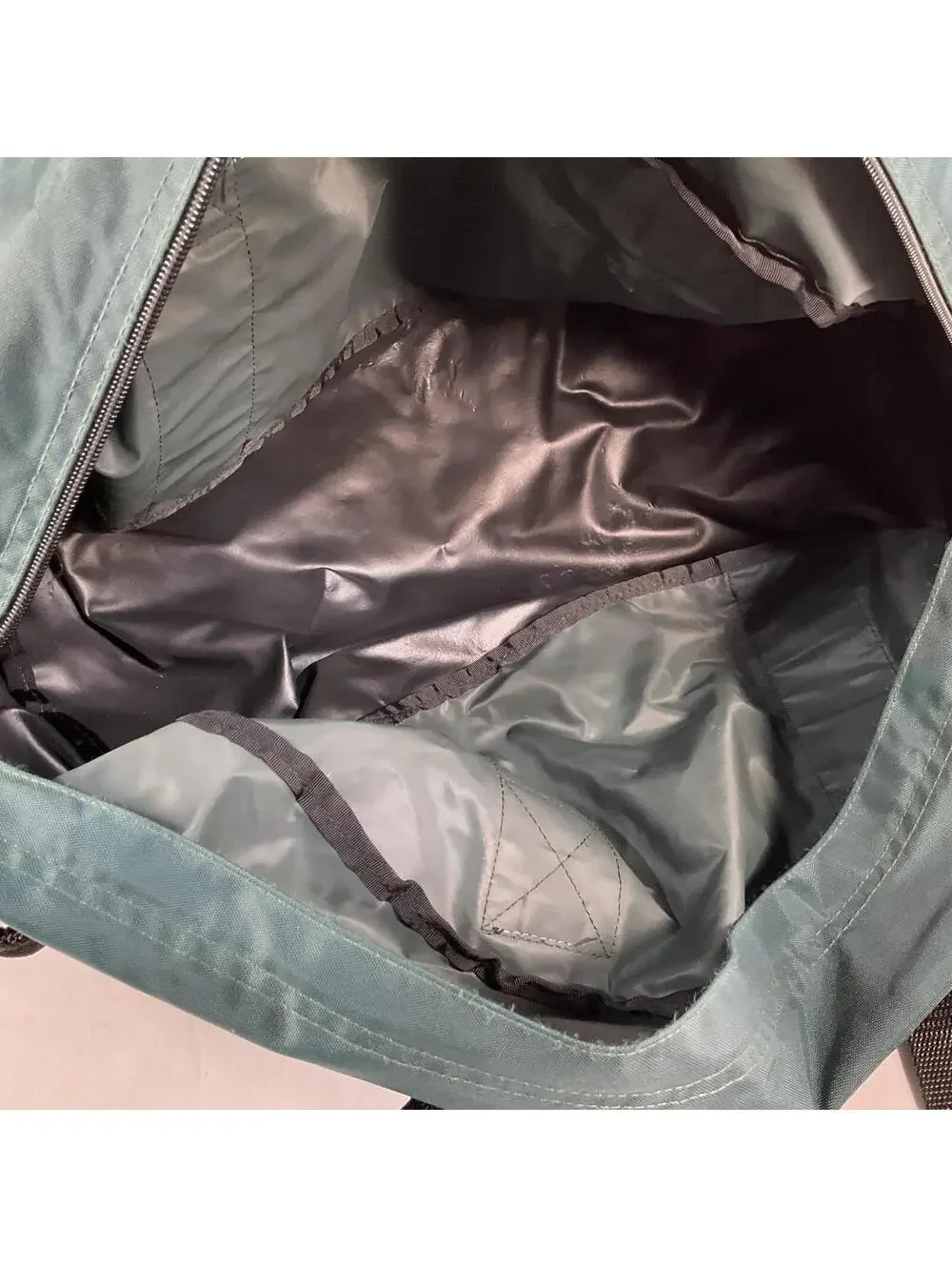 L.L. Bean Made in USA Green and Black Duffel Bag Style V273